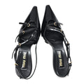 Vernice Buckle Slingback Pumps 38 Black